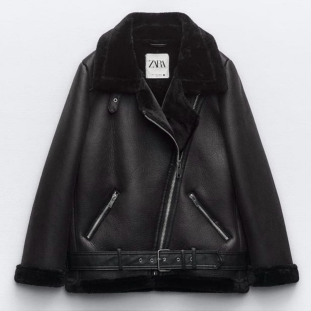 Zara Women's Black Leather Jacket
